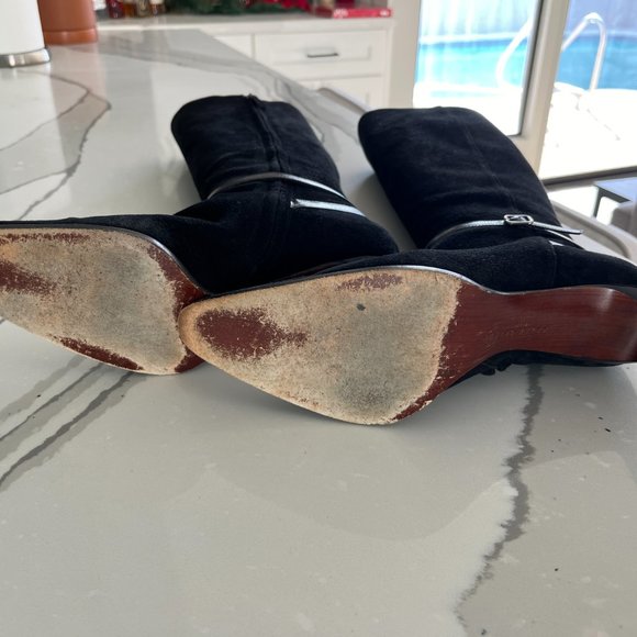 Ralph Lauren - Purple Label Black Suede Boots - Size 8.5 - Picture 3 of 3